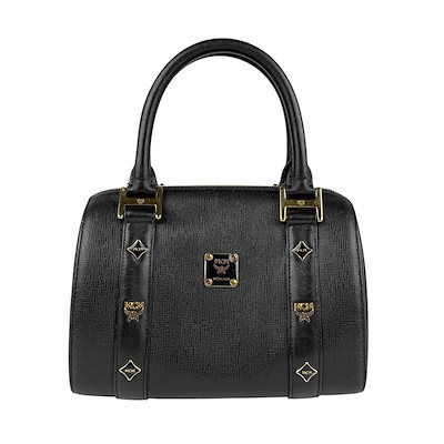 エム シー エム MCM ハンドバッグ レザー ブラック ゴールド