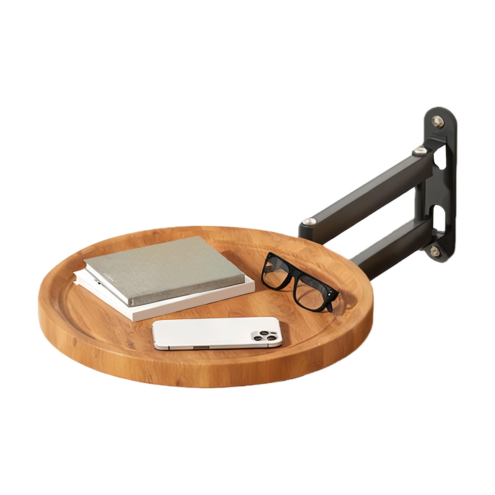 折りたたみ式ウォールトレイ 格納式壁取り付けトレイ ラウンド折りたたみ式デスク アパート 寝室 RV 所有者 賃貸人 バスルーム キッチン バルコニー 玄関 リビングルーム デザート 電話 保