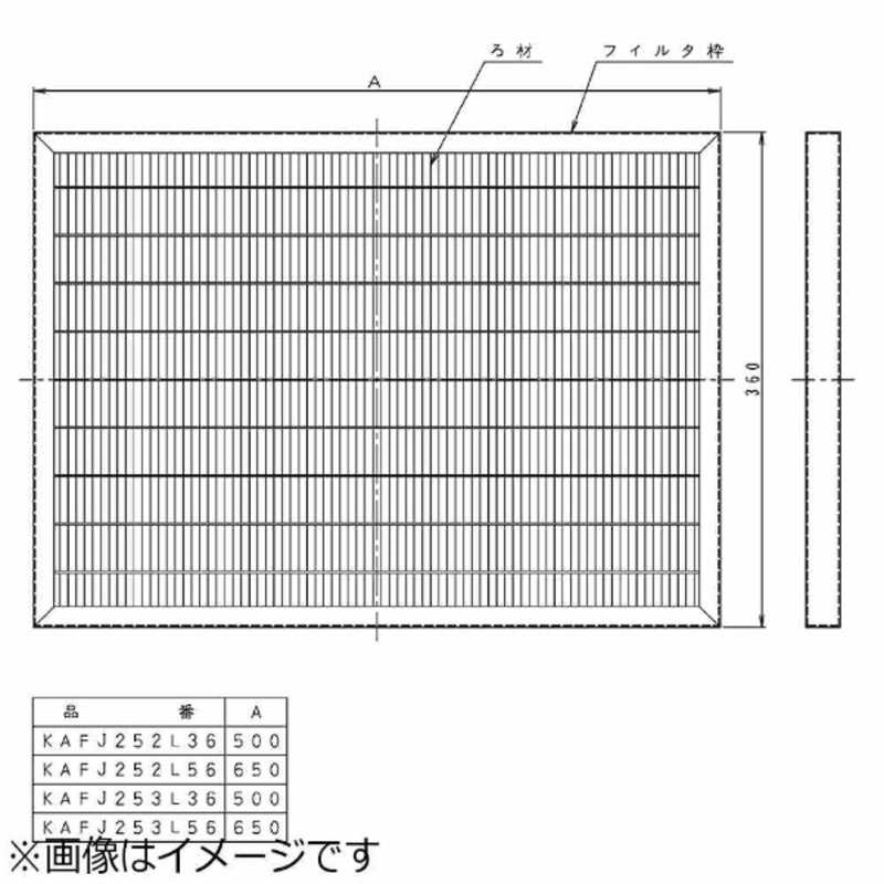 ダイキン　DAIKIN　高性能フィルター　KAFJ253L36