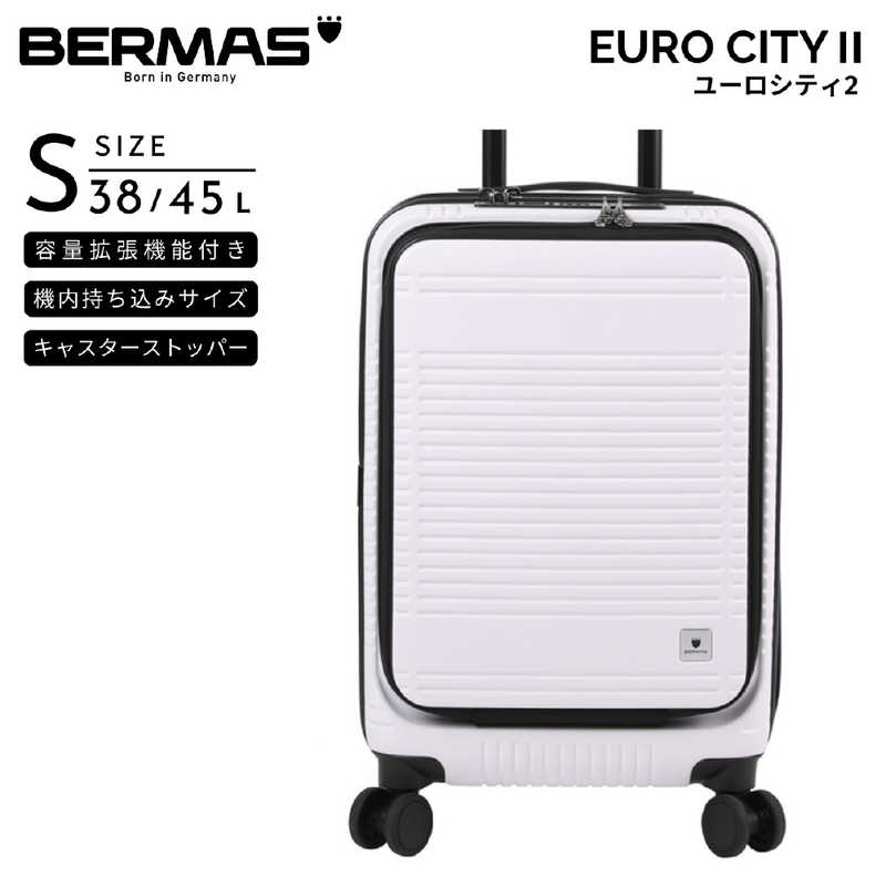 BERMAS　ユーロシティ2 機内持込 拡張機能付き Sサイズ EURO CITY 2 ［TSAロック搭載］ スノーホワイト　60295