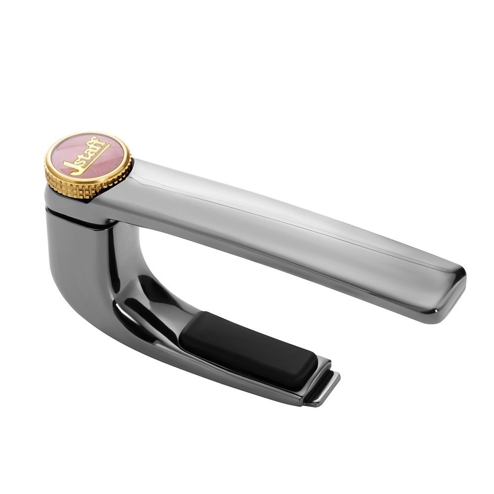 Jstaffシリーズ ギターカポタスト ワンタッチ式 軽量型金属カポタスト J2 真鍮製 ベーシックモデル ガンメタリック