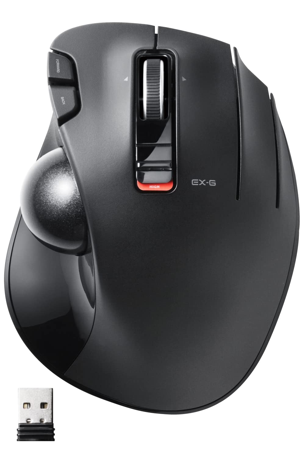 エレコム ワイヤレス トラックボールマウス EX-G 握りの極み 6ボタン チルトホイール（左右スクロール） ブラック M-XT3DRBK