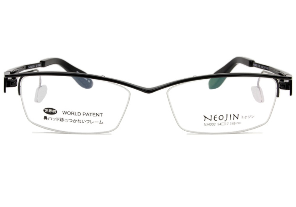 ネオジン NEOJIN nj4002 鼻パッドなし メガネ ノーズパッドなし 眼鏡 メガネ c.10 ブラック c.20 シルバーマット c.30 ワインレッド 日本製
