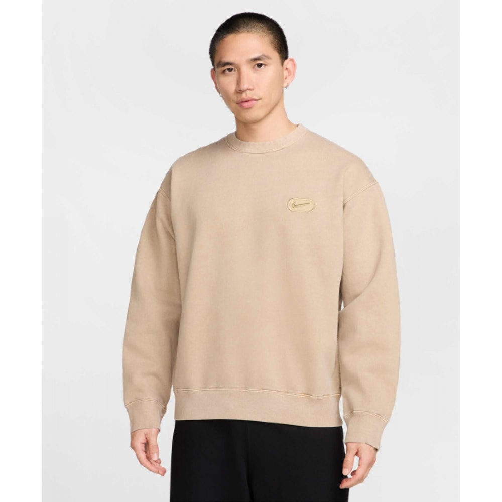 ナイキソロスウッシュフリースクルー M-パラシュートベージュ/HJ2237-297