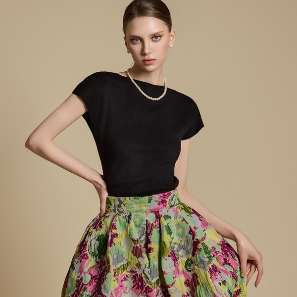 E3783 キャップ袖 ニット