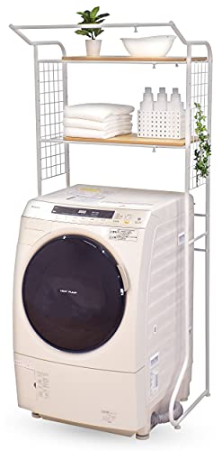 ekans(エカンズ) 棚付きランドリーラック 棚2段 (ホワイト)