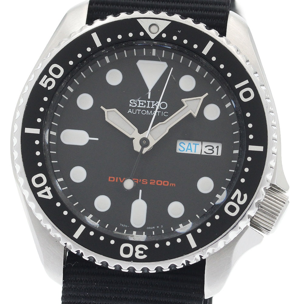 セイコー SEIKO 7S26-0020 ダイバーズ ブラックボーイ 逆輸入モデル デイデイト 自動巻き メンズ _934397【中古】