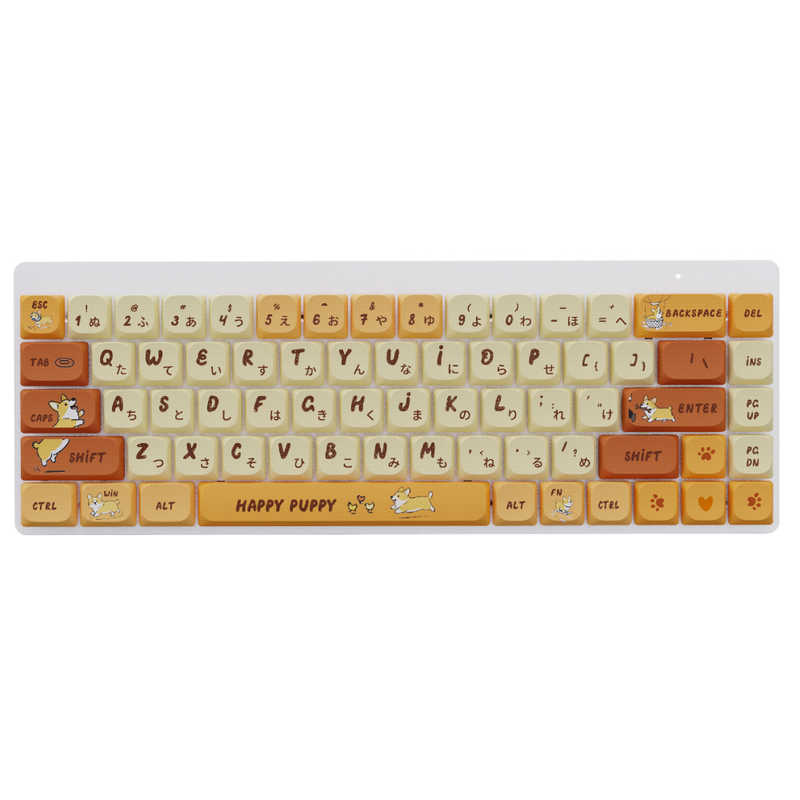 SYNTECH　ロープロファイルメタニカルキーボード / コーギーデザイン / 3way接続　G68LP-YE