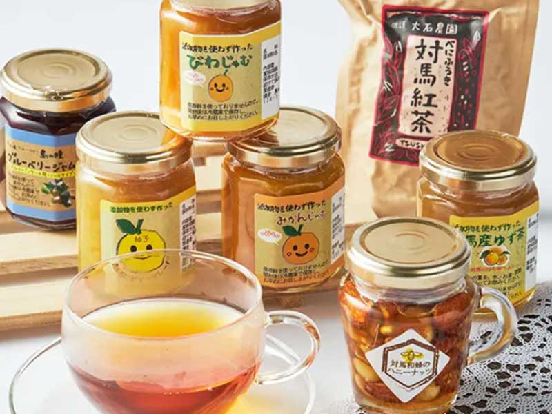 対馬のジャムとハニーナッツ対馬紅茶のギフトセット