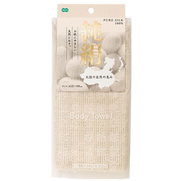 （まとめ）オーエ CN2 純絹タオル 61421 ボディタオル [180個セット]