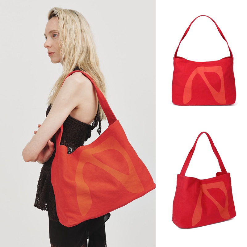 [AHNI] SANDIE _ Parc Light Bag_Red / ウォッシュドキャンバスショルダーバッグ
