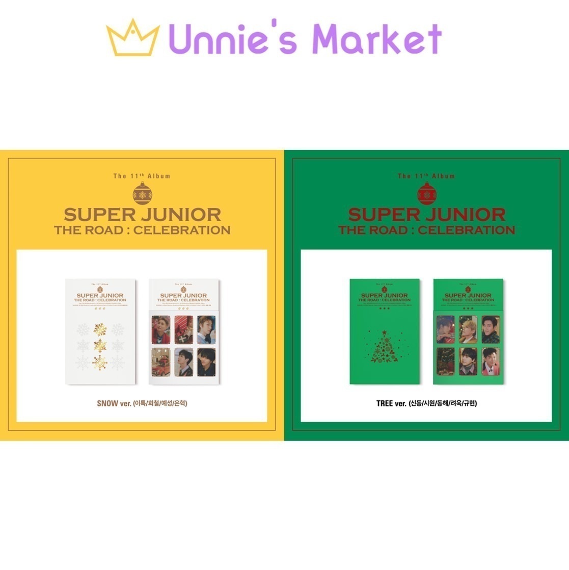 [SET] SUPER JUNIOR Vol.2 The Road : Celebration (SNOW Ver./TREE Ver.) + Free Photocard (Fan-made)