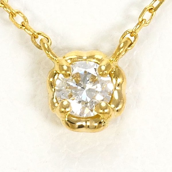 アーカー K18YG ネックレス ダイヤ 箱 袋 約0.8g 約40cm ジュエリー 中古