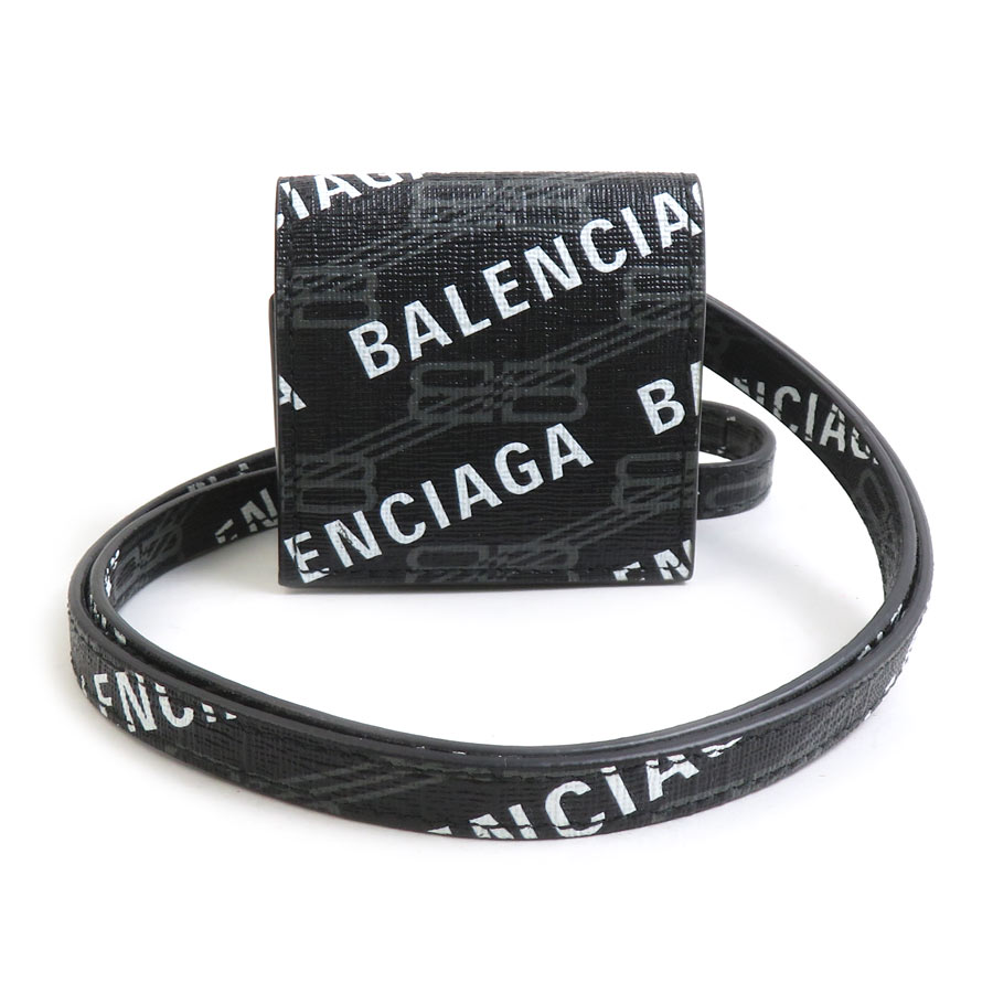 バレンシアガ BALENCIAGA イヤフォンケース Air Podsケース レザー ブラック ユニセックス 702589 56582k