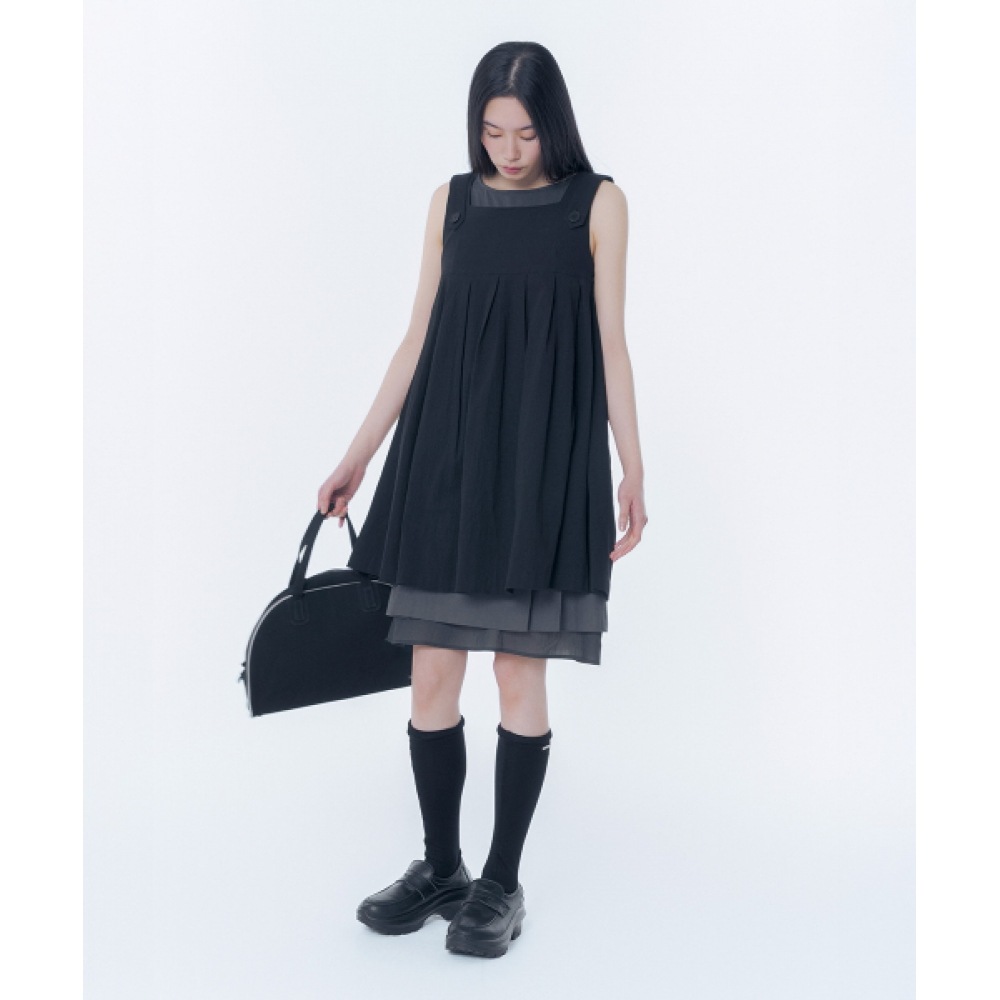 MISEKI ソウルプリーツボタンドールドレスブラック