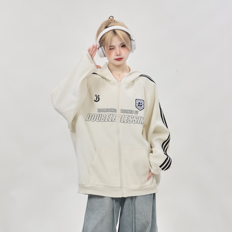 2025春夏 韓国っぽ かわいい レディース フード付きロゴプリント アウターブルゾン羽織り長袖セクシーシルエットトップスサイドスポーティーカジュアルファッション系サイズお出かけフル丈ダブルトラック