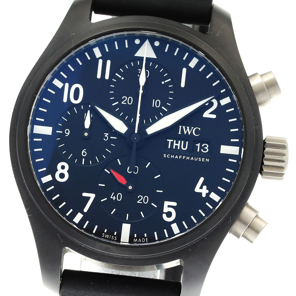 IWC IWC SCHAFFHAUSEN IW389401 ビッグパイロットウォッチ トップガン クロノグラフ 自動巻き メンズ 美品 箱・保証書付き_904834【中古】