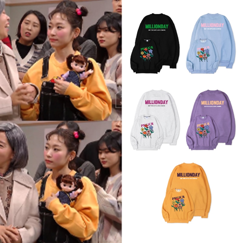 [俳優 キムスルギ 着用 Tシャツ ]MILLION GROW FLOWER SWEATSHIRT (5colors) 韓国ストリートファッション 大学生ファッション