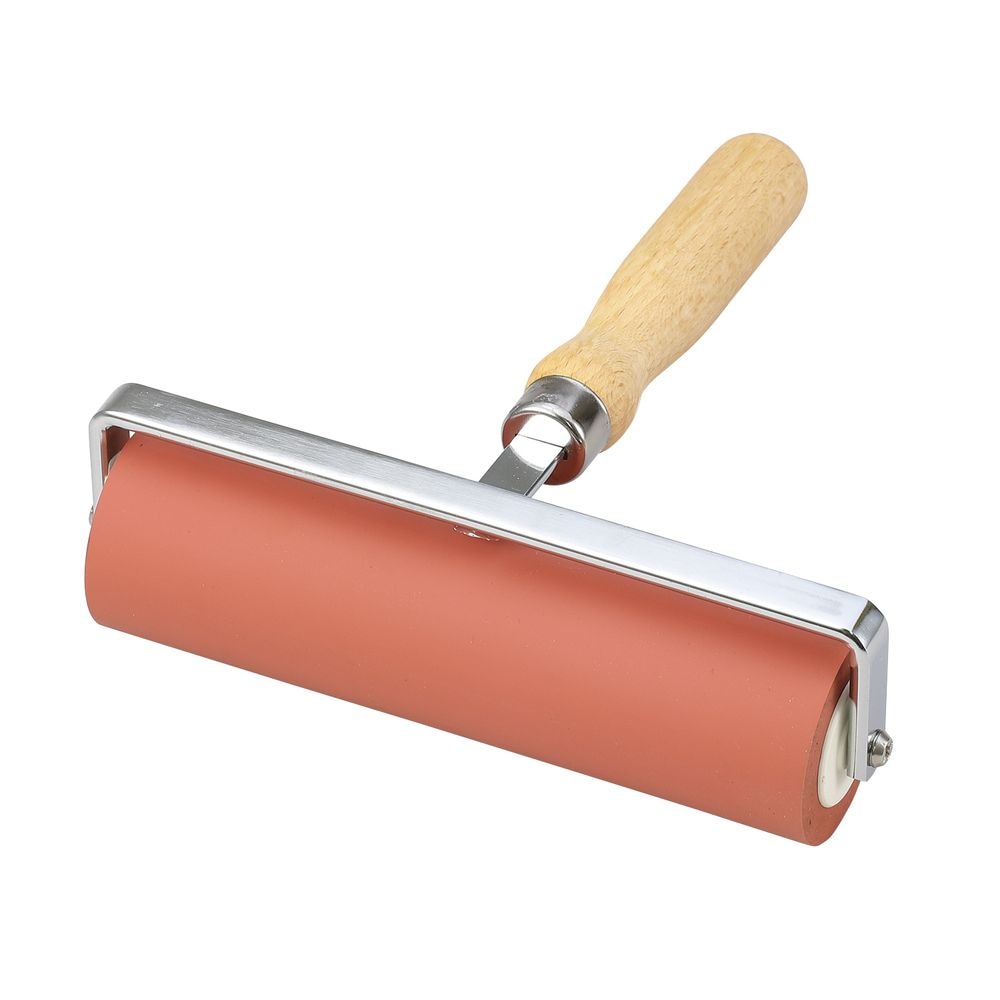 （まとめ買い）転圧ゴムローラー 赤 φ45x164mm（6インチ） 40114 [x3セット]