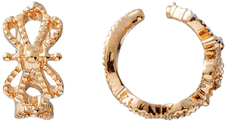 (エテ) ete レース リバーシブルイヤリング 841172 FREE イエローゴールド