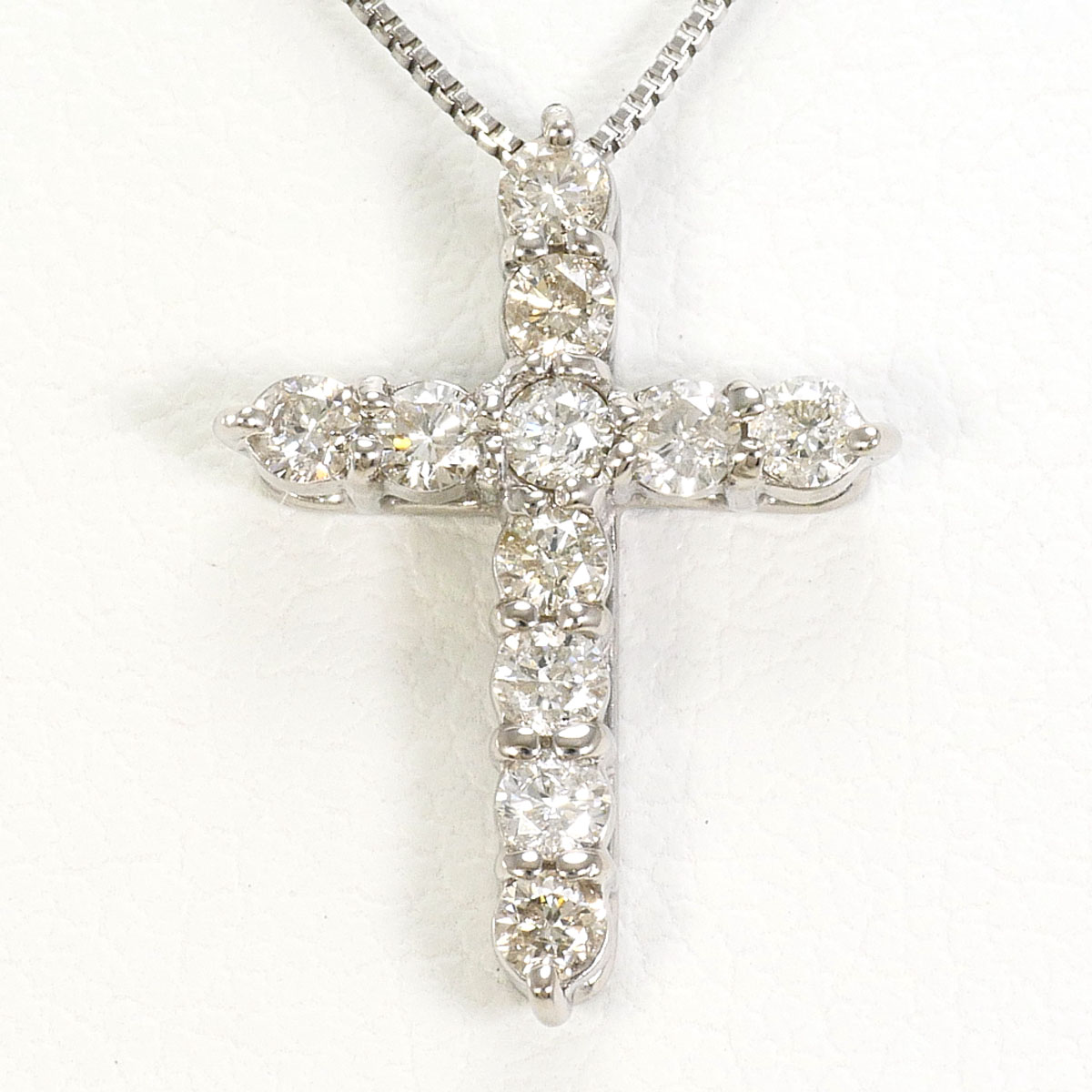 K18 18金 WG ホワイトゴールド ネックレス ダイヤモンド 0.30ct 総重量約1.6g 約40cm 中古