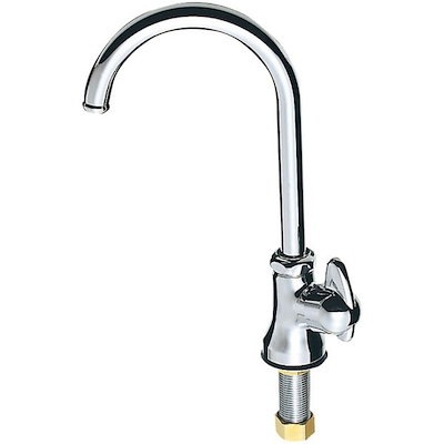 他サイト： SANEI 【吐水口の下にスペースが出来るセラミック製水栓】 ミニセラ立形ツル首自在水栓 JA565-13の商品画像