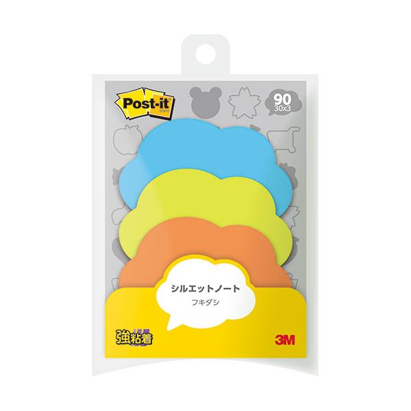 (10個セット) 3M Post-it ポストイット シルエットノート 強粘着 フキダシ 3M-SSS-FKRX10