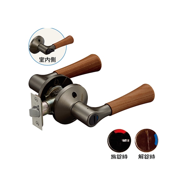 マツ六 7010044 リフォーム用レバーハンドル錠 表示錠(トイレ用)