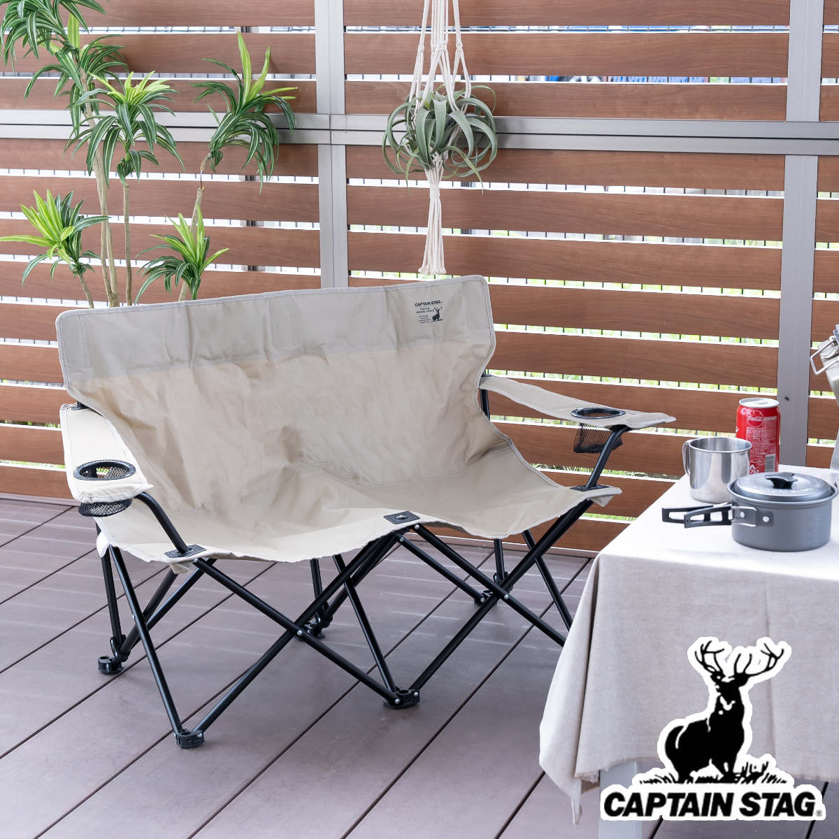 ベンチ シャルマン イスベンチ カーキ 折りたたみ CAPTAIN STAG アウトドア チェア 折り畳み 折りたたみ椅子 キャンプ用品 レジャー用品 アウトドアベンチ 収納バッグ付き