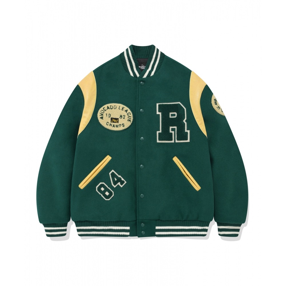 レトリーバークラブビッグ R ロゴパッチスタジアムジャケット [グリーン]