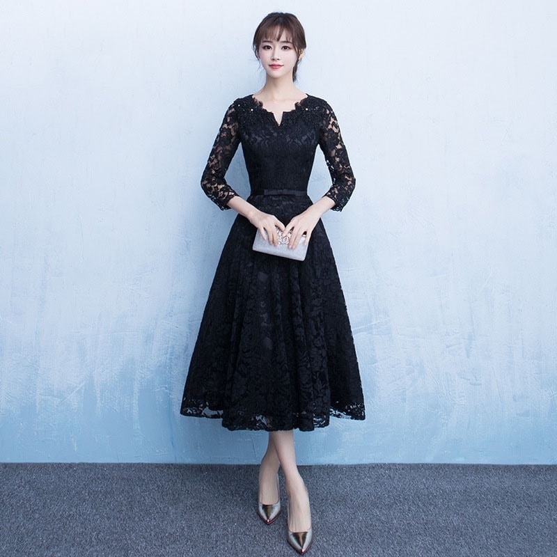 【2枚購入で 3oo円OFF！】女性のための黒のドレス2025宴会高貴な気質痩身ホストドレス