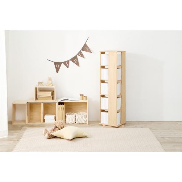 本棚 大容量 cdラック 回転 コーナー コミックラック スリム 漫画収納 オープンラック 木目 完成品 棚 収納棚 高さ119cm