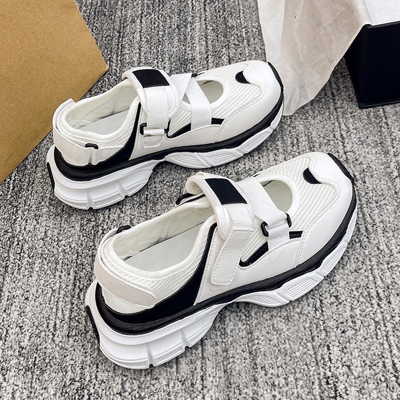 サンダル スニーカーサンダル 厚底サンダル サンダルスニーカー 白 黒 韓国 レディース オルチャン 歩きやすい ホワイト ブラック 普段使い 5.0cmヒール 夏 疲れにくい