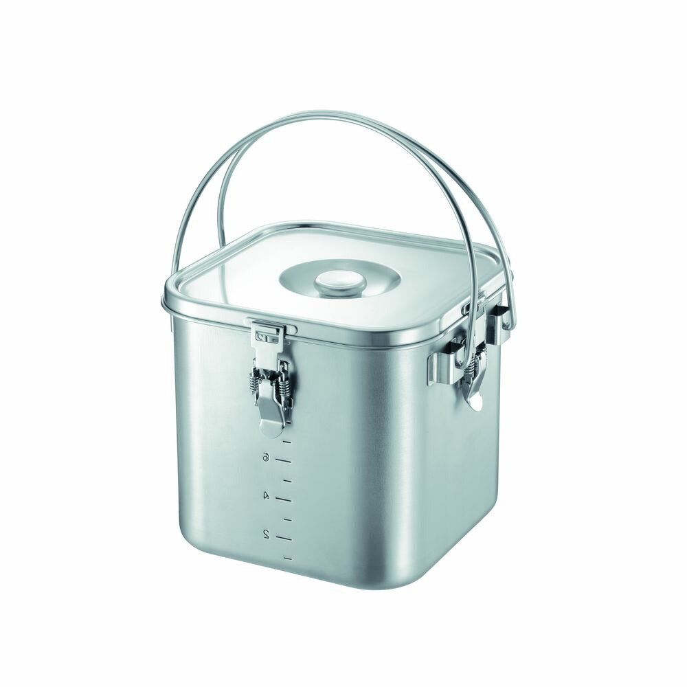 本間製作所 KO 19-0電磁調理器対応角型給食缶（目盛付） 20cm 7.0L