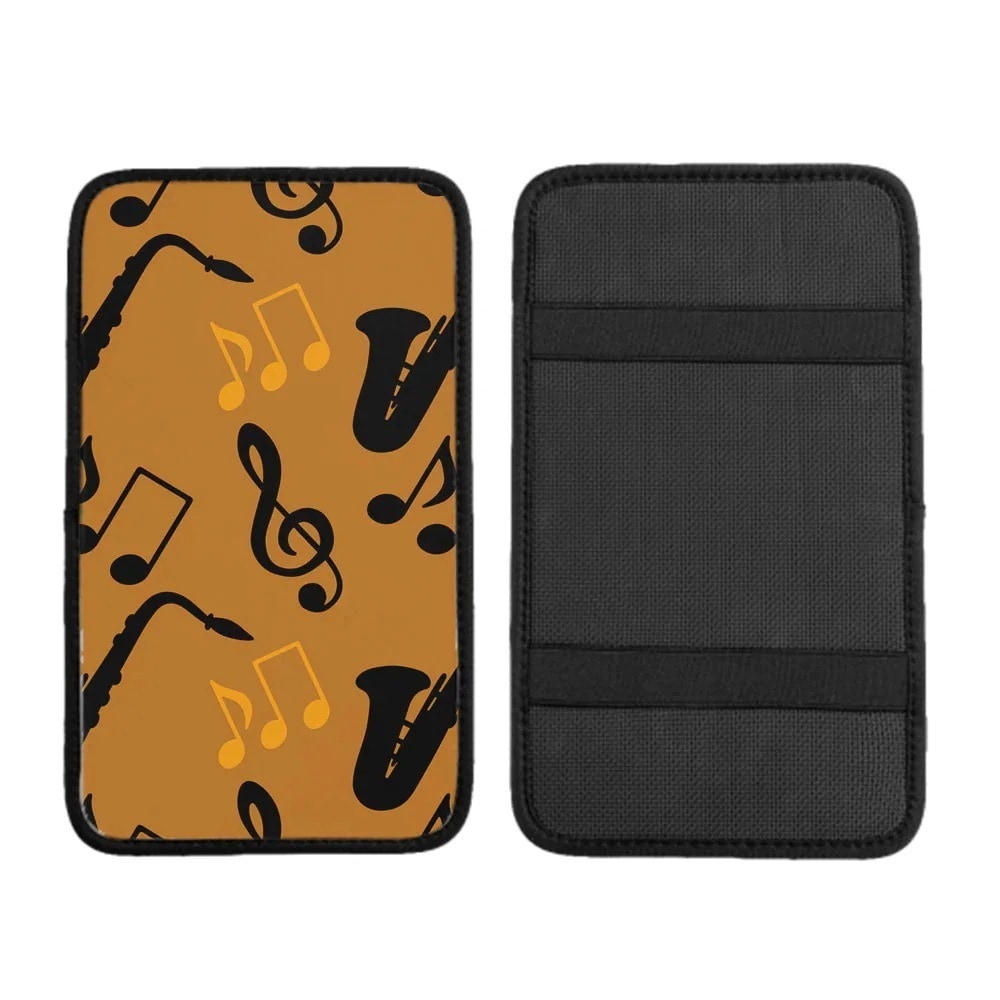 車の手すりボックスクッション 音符-音符-サックス ほこりや傷から耐久性と通気性