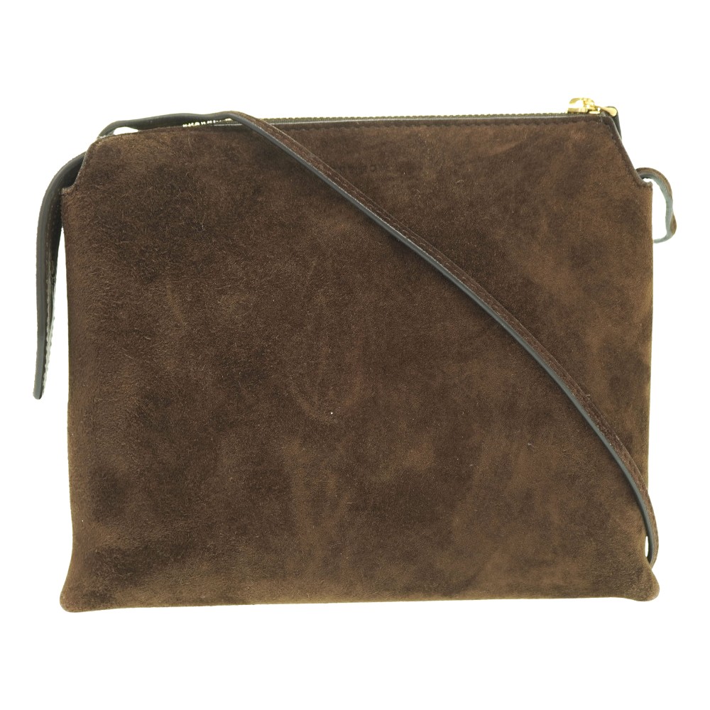 美品 ニューツイン ミニ ショルダーバッグ スウェード ブラウン 0157【中古】 レディース