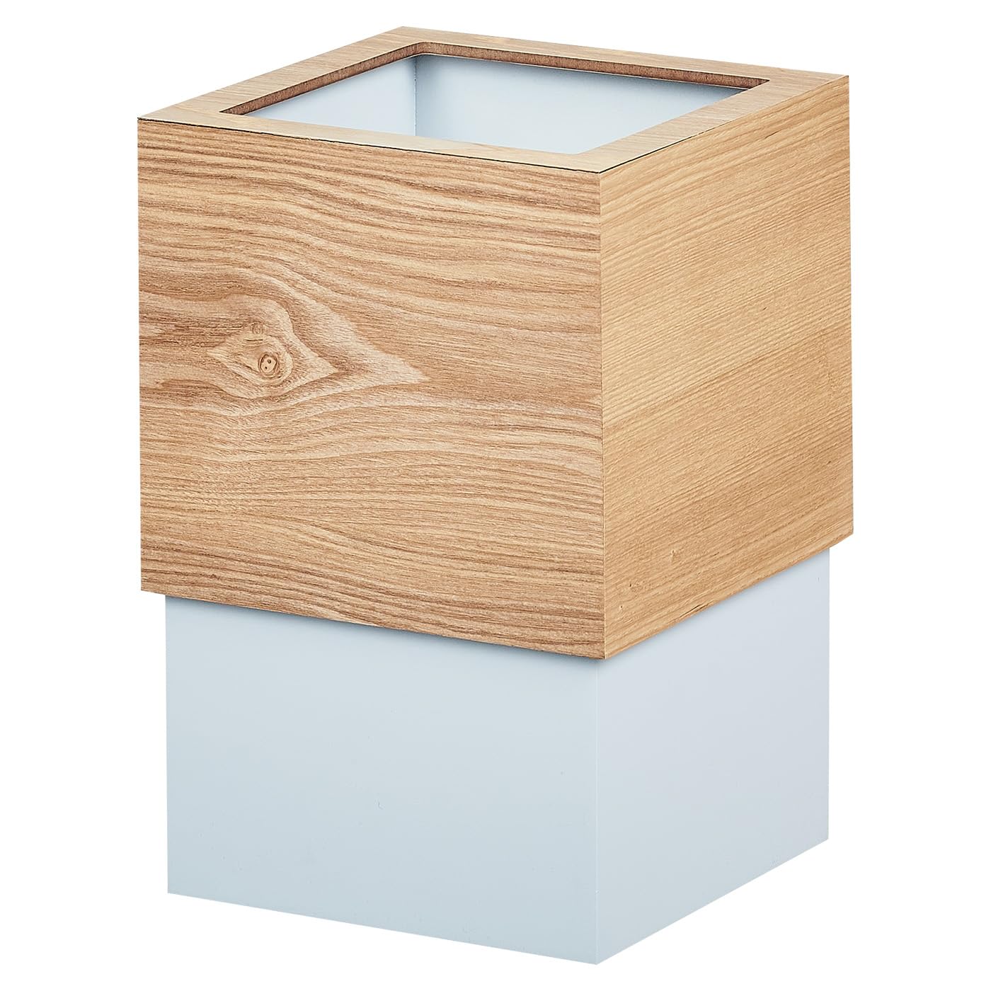 スマートアイ 木製ゴミ箱 高級突板使用 ダストボックス 12L 角型 おしゃれ スリム くず入れ モダンデザイン MOKUREN モクレン RF-19002 ウォールナット×ブラック (ナチュラル×ラ