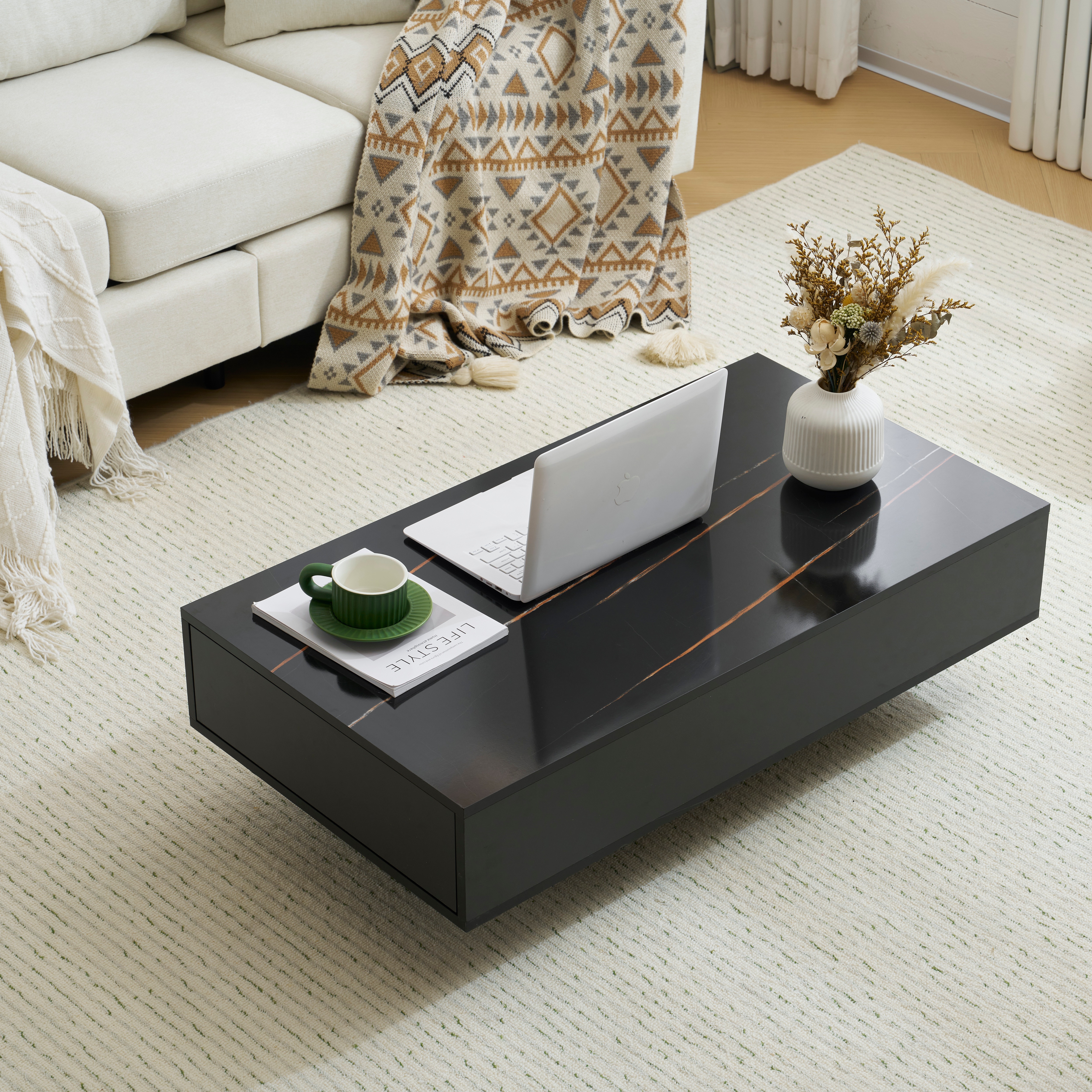 ローテーブル 収納付き テーブル センターテーブル 収納付きローテーブル 大容量 簡単開閉 パソコンテーブル センターテーブル 木製 組み立て簡単 収納テーブル おしゃれ コーヒーテー