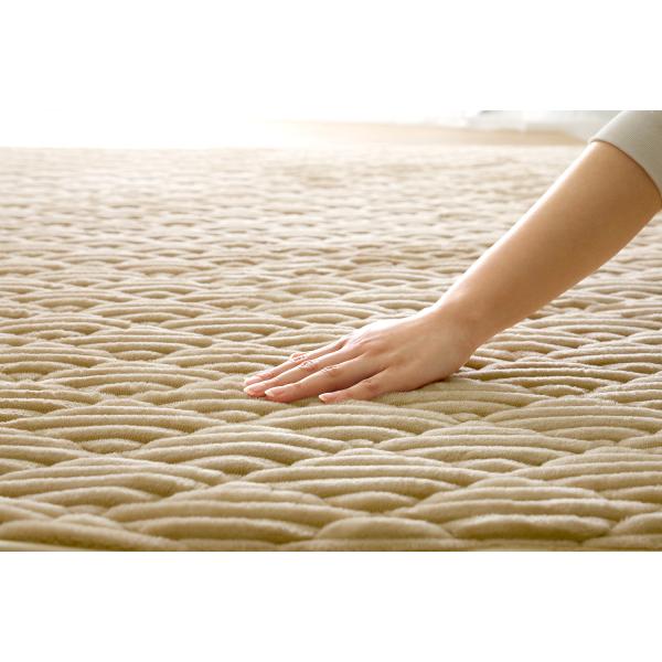 ラグ 洗える ストライプ柄 マット カーペット おしゃれ 無地 ノンホルムアルデヒド フランネルキルトラグ 洗濯機で丸洗いOK 200cm×250cm