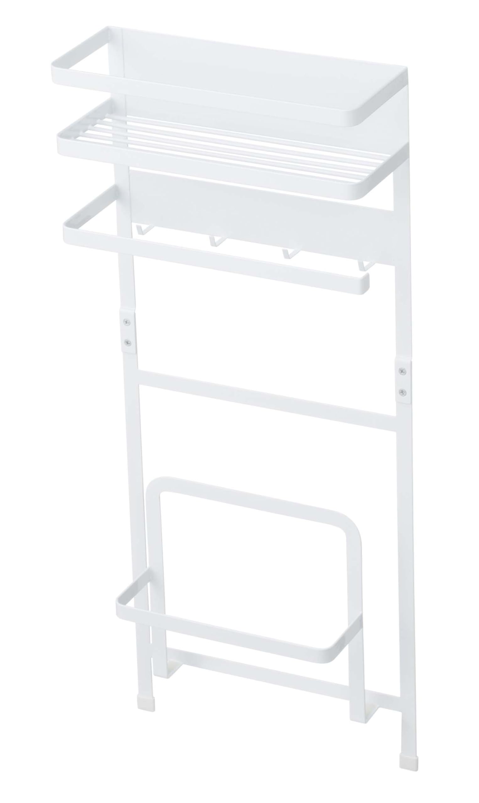 山崎実業(Yamazaki) 洗濯機横 マグネット 収納ラック ホワイト 約W28×D11×H67cm タワー tower ランドリーラック 洗濯機ラック 省スペース 3307