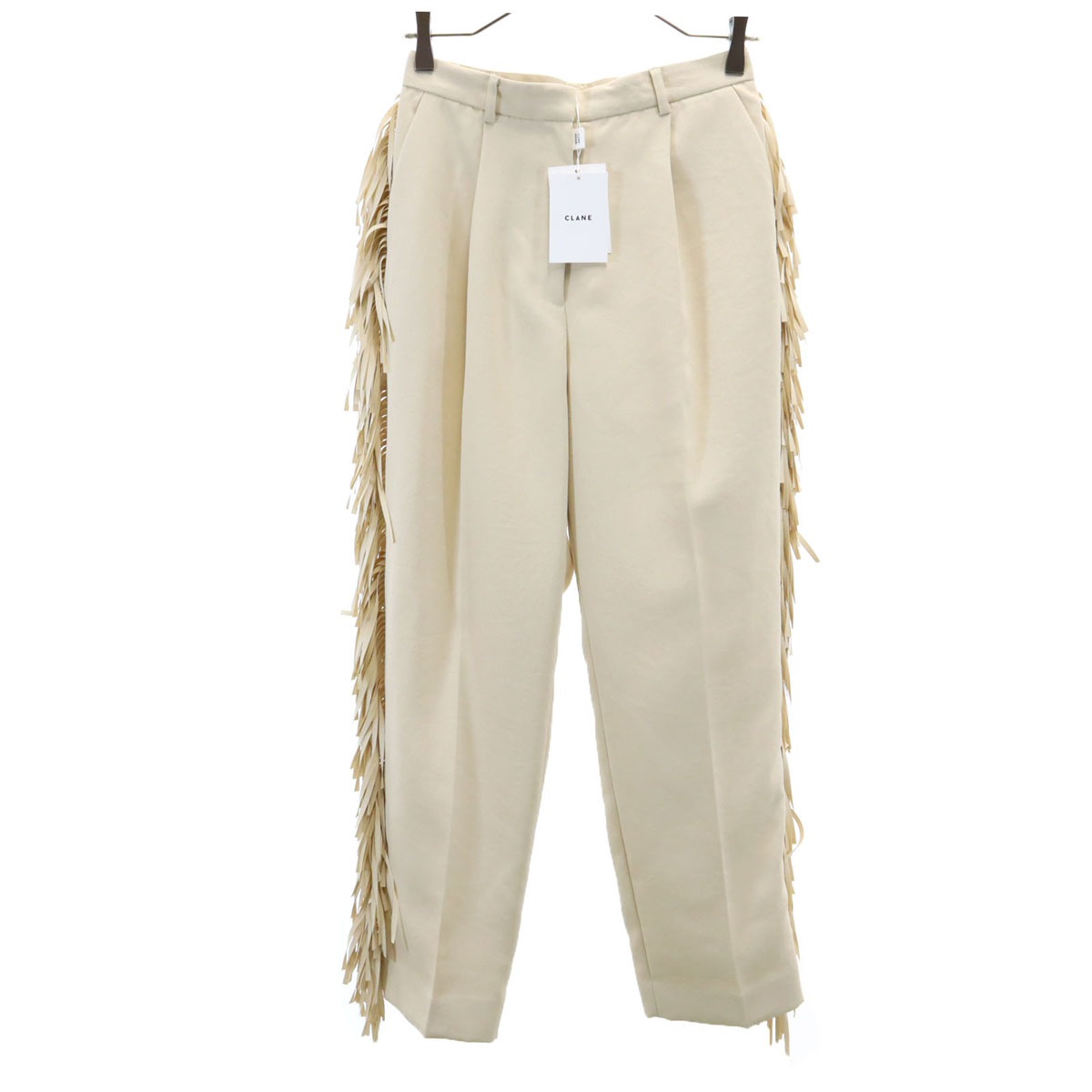 未使用 サイドフリンジ パンツ 2 アイボリー系 レディース 古着