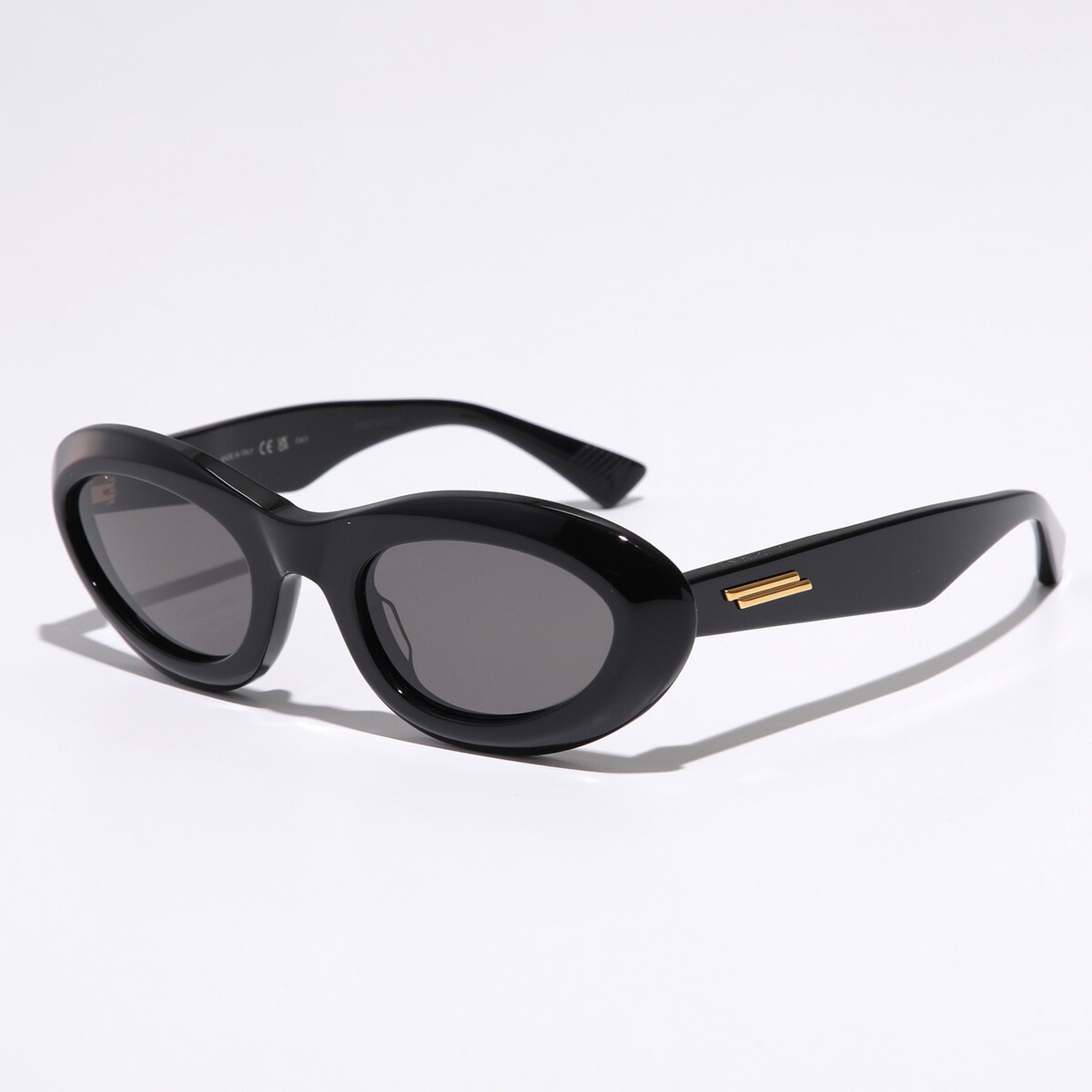 BOTTEGA VENETA ボッテガヴェネタ サングラス BV1191S メンズ オーバル型 セルフレーム フルリム ロゴ アイウェア 001/BLACK-BLACK-GREY 25,670円