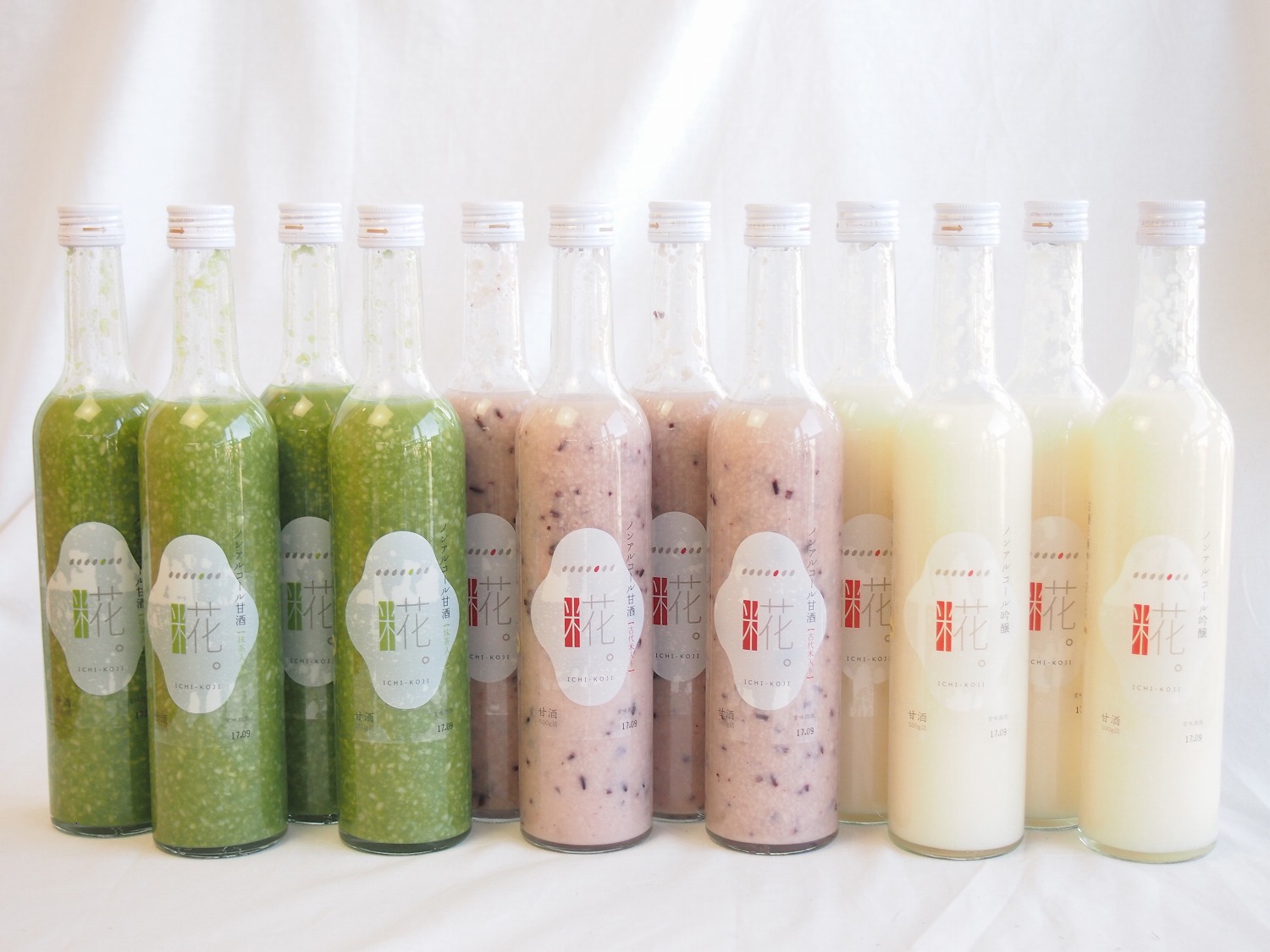 セレクト甘酒12本セット(一糀吟醸500ｍｌ4本古代あまざけ(愛知県)500ml4本抹茶50