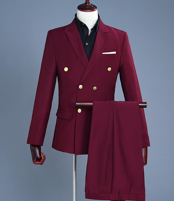 営业促进 格好いい！ 秋春冬 ジャケット+パンツ フォーマルスーツ 2ピーススーツ 紳士用ビジネス スリム メンズ 結婚式 OL 通勤 20代30代40代ダブルボタンスーツ 入学式 成人式 披露宴 花