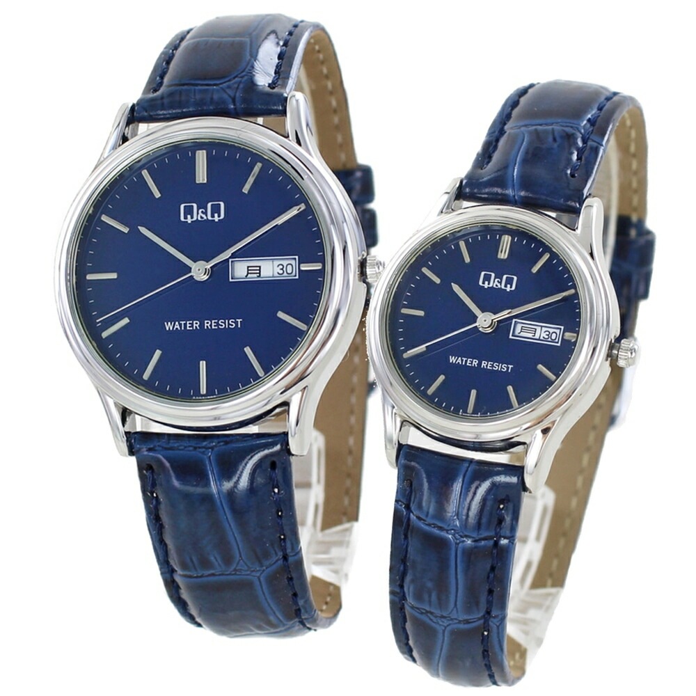 日常使いに最適！国内正規品 シチズン 腕時計 手表 Q&Q 軽い 防水 チープ シチズン メンズ レディース 日付 曜日 ブルー A204A205-302カップル 時計 誕生日ギフト お洒落 記念日