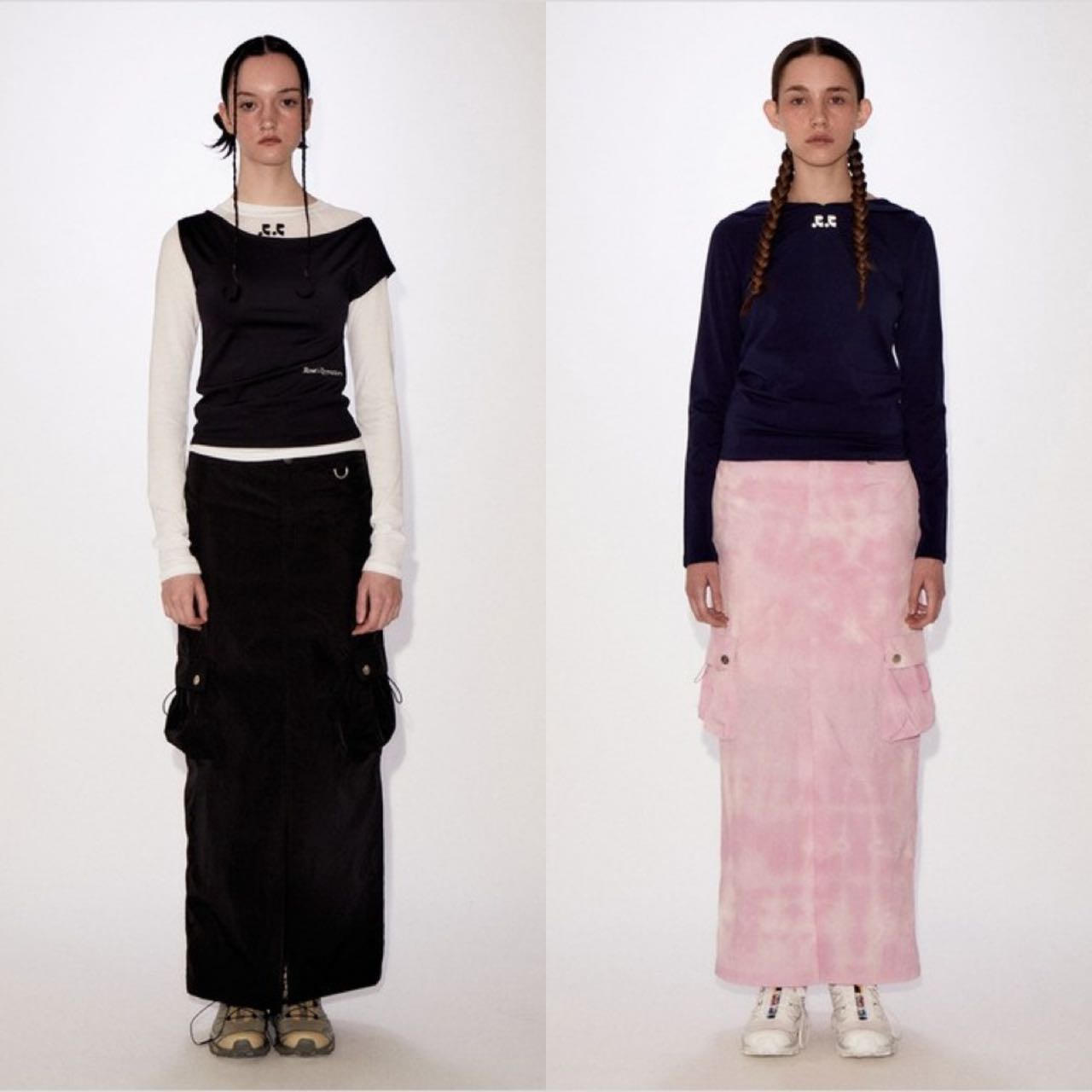 RR TIE DYE LONG SKIRT - BLACK/PINK 19,800円
