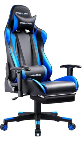 色：BLUE-2 GTRacing ゲーミングチェア オフィスチェア デスクチェア ゲーム用チェア