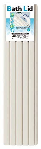 他サイト： オーエ シャッター式 バスリッド 風呂ふた(75120cm用)アイボリー L-12の商品画像
