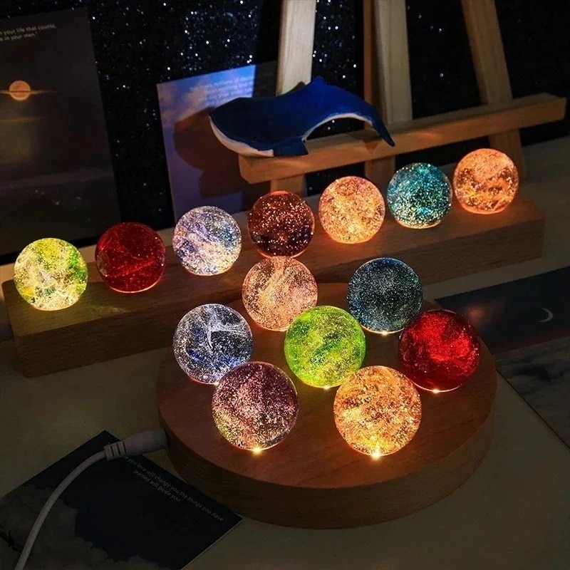 水晶玉 置物 おしゃれ 誕生日プレゼント女性 男性LED 7色 クリスタル ボール インテリア
