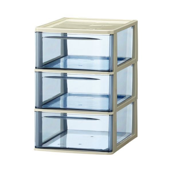 （まとめ）山田化学 スタックチェスト A4タテ 深型3段 ダークブルー A4-D3 1個 [x2]その他